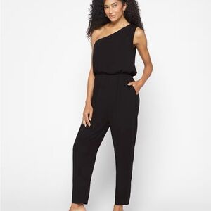 DKNY Liv Black One-Shoulder Jumpsuit